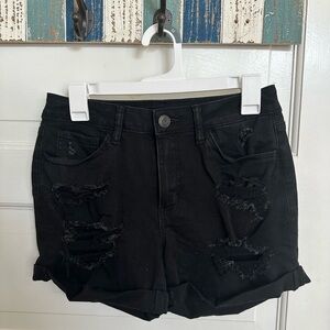 High rise curvy midi black shorts size 7/28W